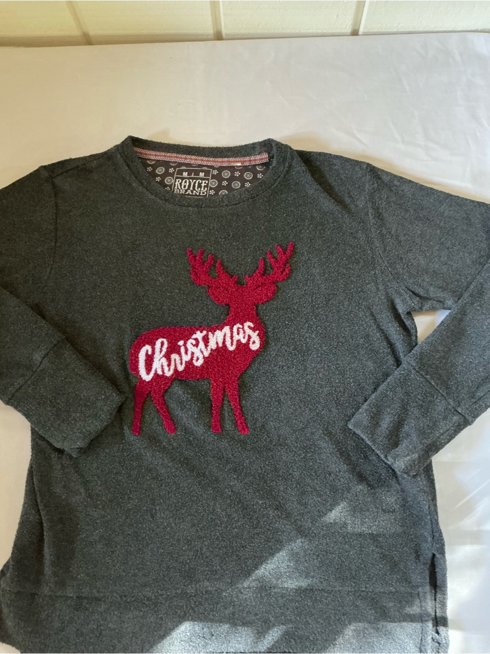 Royce Brand Women's Gray Christmas Reindeer Sweatshirt